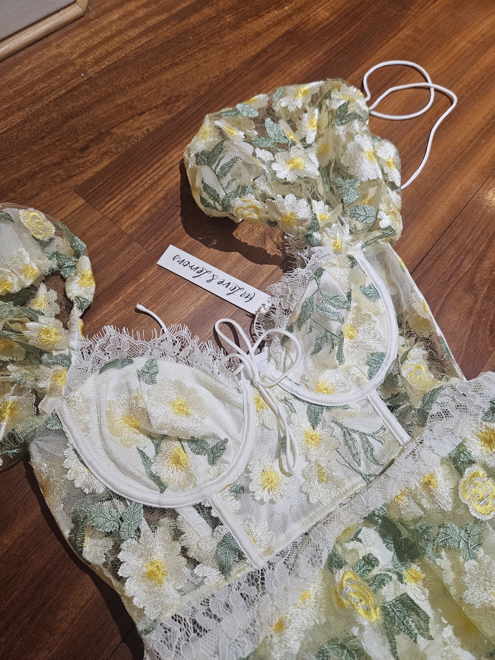 For Love & Lemons White, Yellow & Green Floral Maxi Dress